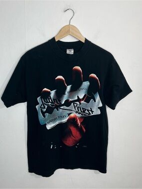 Vintage Judas Priest British Steel T- Shirt 1980 World Tour Black Size Medium